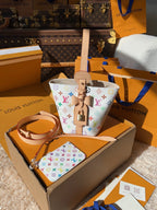 LV Neverfull MM Multicolor Monogram Canvas Tote Handle Bag with Leather Trim and Pouch (16 x 18 x 12) cm
