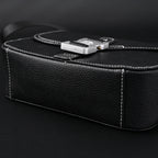 Dior Saddle Crossbody Bag – Black Grained Calfskin with Silver-Tone Hardware