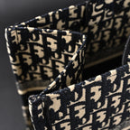 Christian Dior Medium Book Tote – Black Oblique Embroidery