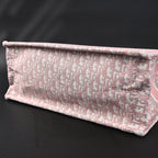 Dior Book Tote Oblique Embroidered Canvas Bag – Large Pink