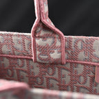 Dior Book Tote Oblique Embroidered Canvas Bag – Large Pink