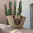 LOEWE Sunday Neeti Black Raffia Bag